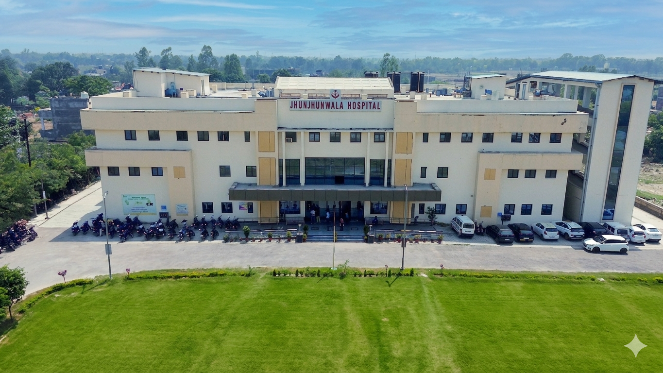 Aerial view of Jhunjhunwala Hospital campus