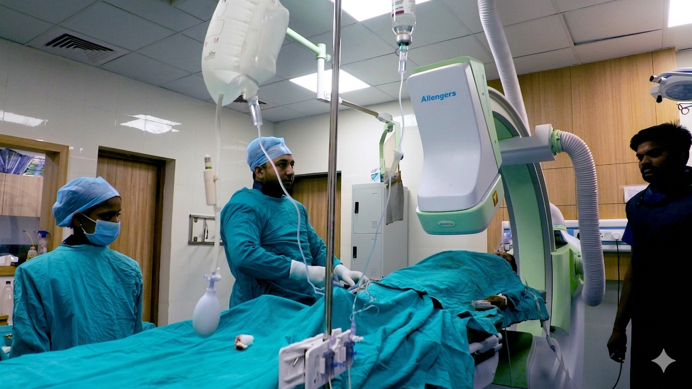Interventional procedure in cath lab